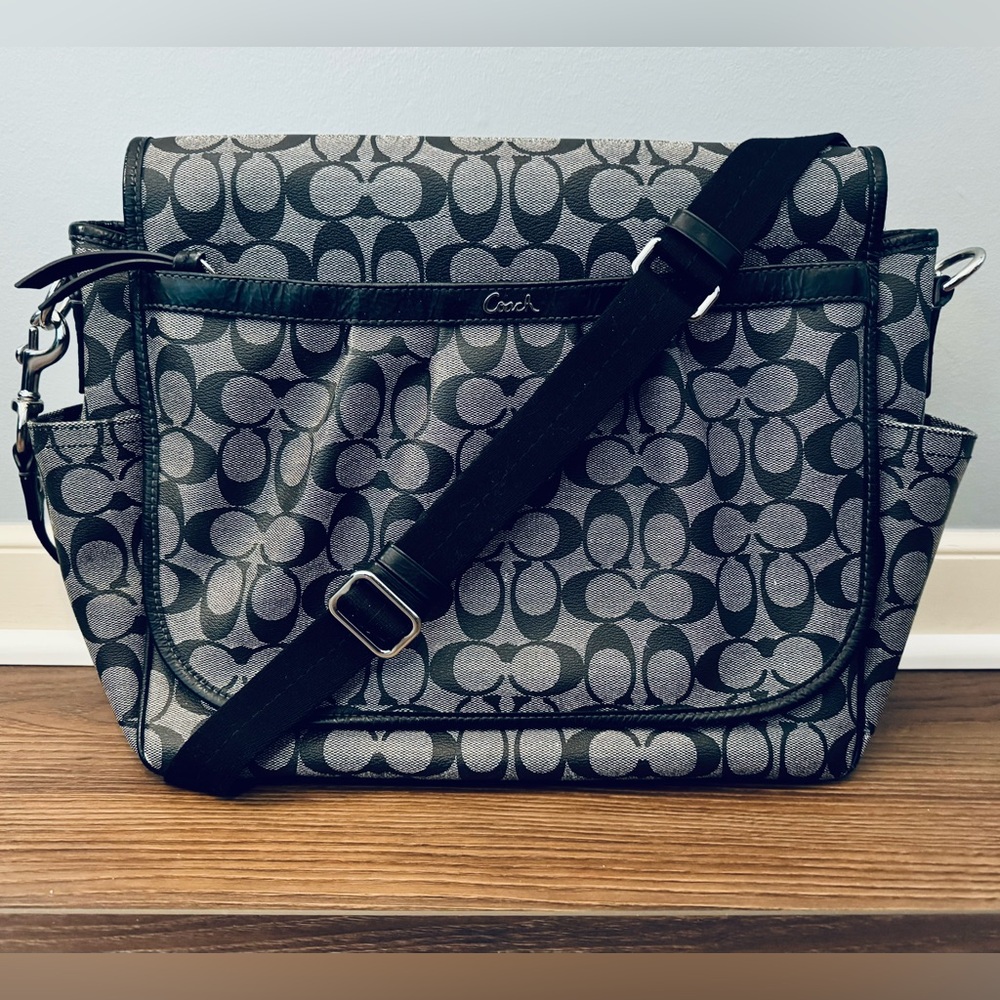 Coach Messenger Laptop Bag in Black & Grey C pattern